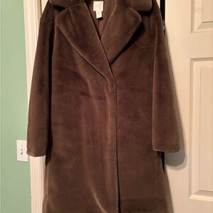 H&M Cozy Brown/Olive Coat